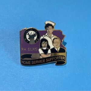 BPOE PA Elks Home Service Supporters Enamel Lapel Hat Jacket Pin